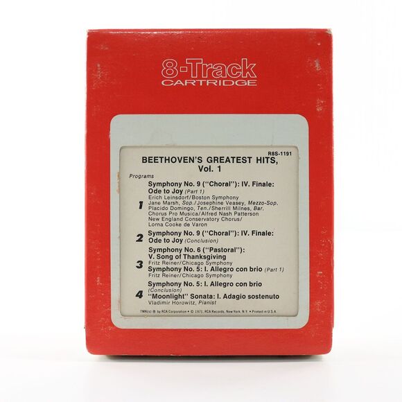Beethoven's Greatest Hits Vol. 1 Vladimir Horowitz (8-Track Tape RESTORED, 1971) - Picture 3 of 12